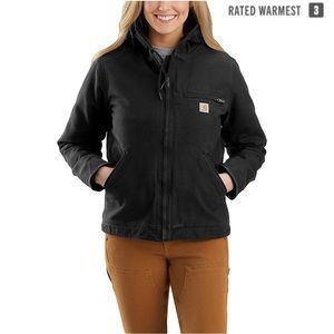 WOMEN'S LOOSE FIT WASHED DUCK SHERPA LINED JACKET - 3 WARMEST RATING -Carhartt